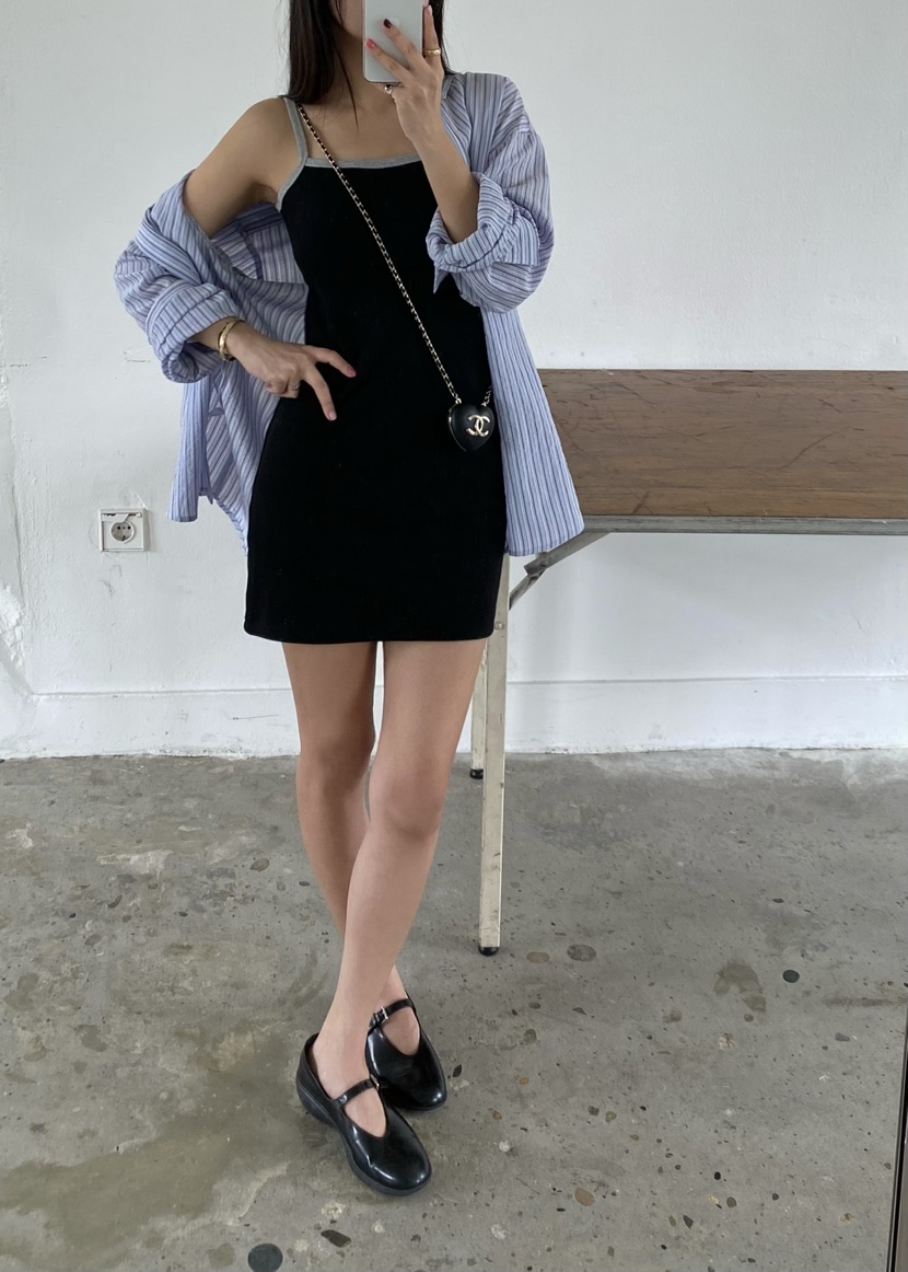 OUPPT韓國代購女士新品真品休閑時尚26春夏人氣連衣裙撞色OUPPT連衣裙