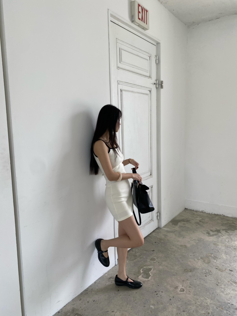 OUPPT韓國代購女士新品真品休閑時尚26春夏人氣連衣裙撞色OUPPT連衣裙