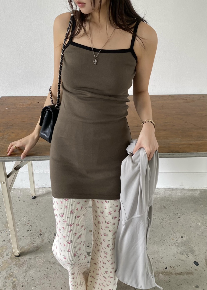 OUPPT韓國代購女士新品真品休閑時尚26春夏人氣連衣裙撞色OUPPT連衣裙圖色1