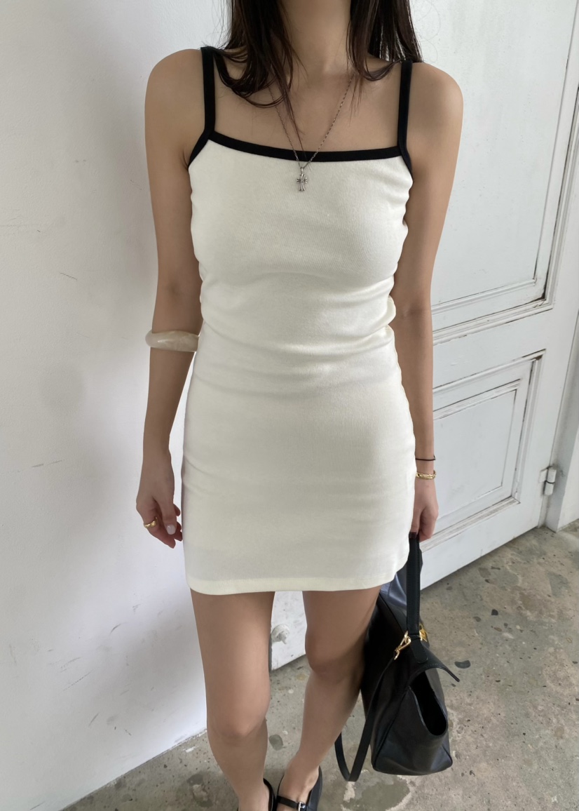 OUPPT韓國代購女士新品真品休閑時尚26春夏人氣連衣裙撞色OUPPT連衣裙圖色3