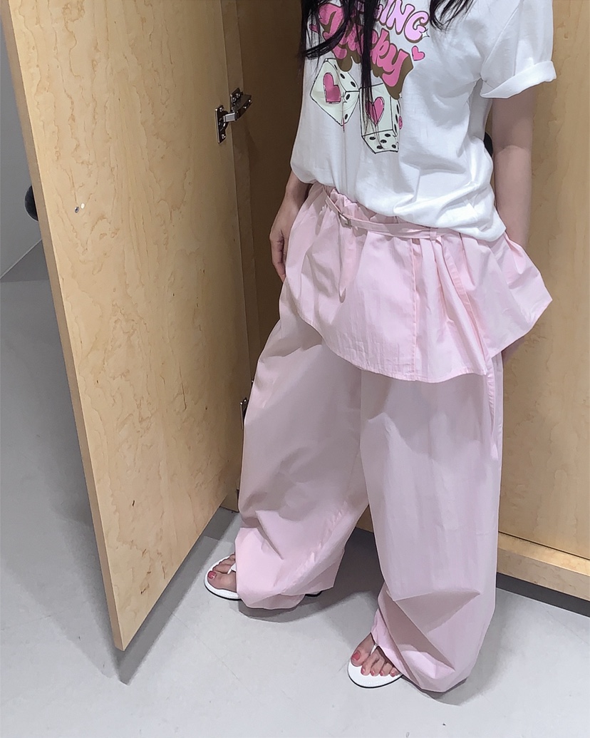 LIVE AID-P東大門直郵女士新款熱賣休閑時尚裙褲含腰繩LIVE AID-P裙褲