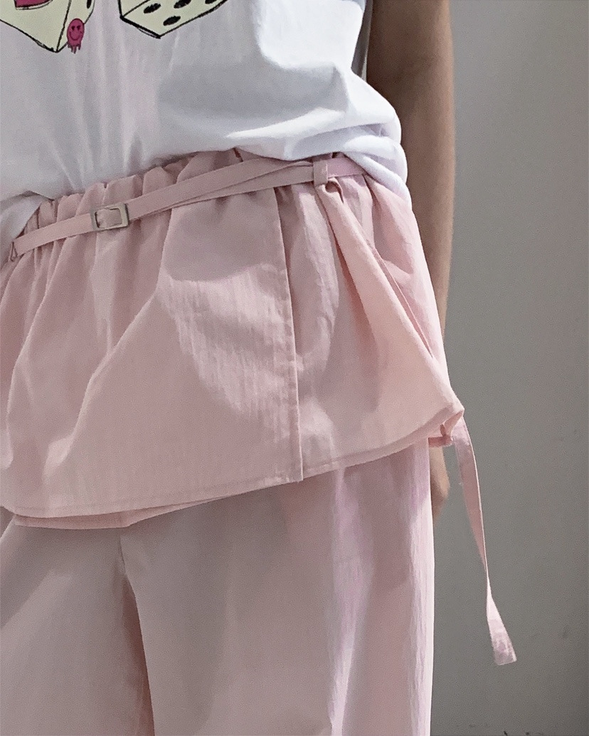 LIVE AID-P東大門直郵女士新款熱賣休閑時尚裙褲含腰繩LIVE AID-P裙褲