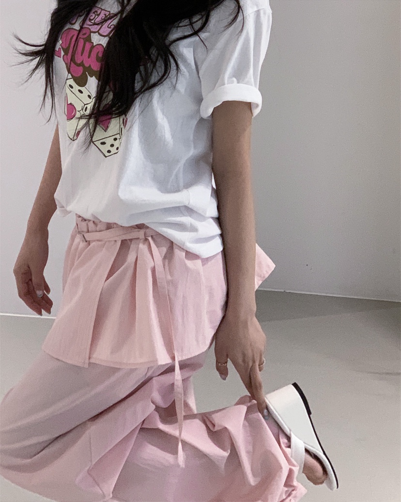 LIVE AID-P東大門直郵女士新款熱賣休閑時尚裙褲含腰繩LIVE AID-P裙褲