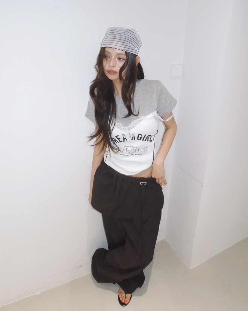 LIVE AID-P東大門直郵女士新款熱賣休閑時尚裙褲含腰繩LIVE AID-P裙褲