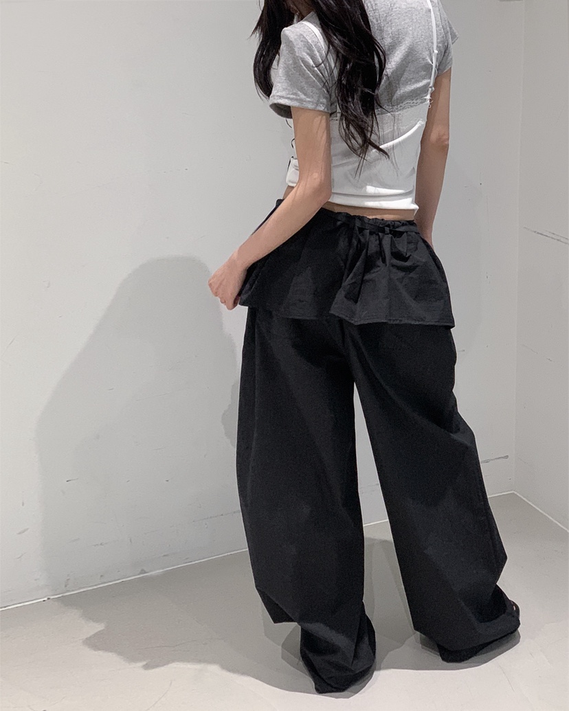 LIVE AID-P東大門直郵女士新款熱賣休閑時尚裙褲含腰繩LIVE AID-P裙褲