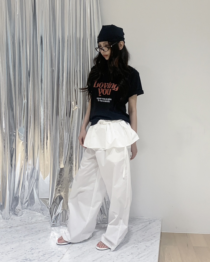 LIVE AID-P東大門直郵女士新款熱賣休閑時尚裙褲含腰繩LIVE AID-P裙褲