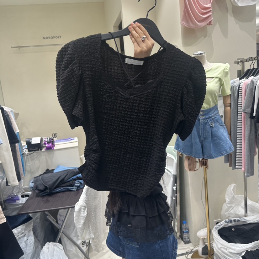 MONOPOLY韓國直郵實拍女士新款熱賣推薦時尚休閑襯衫蕾絲衫MONO_POLY襯衫/蕾絲衫圖色2