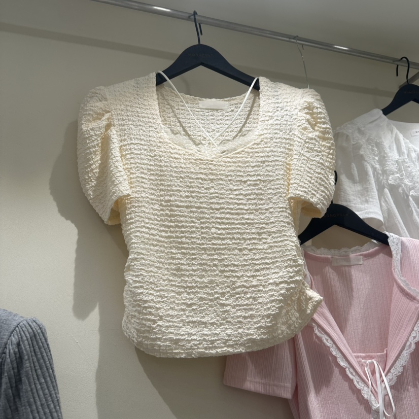 MONOPOLY韓國直郵實拍女士新款熱賣推薦時尚休閑襯衫蕾絲衫MONO_POLY襯衫/蕾絲衫圖色3奶油色