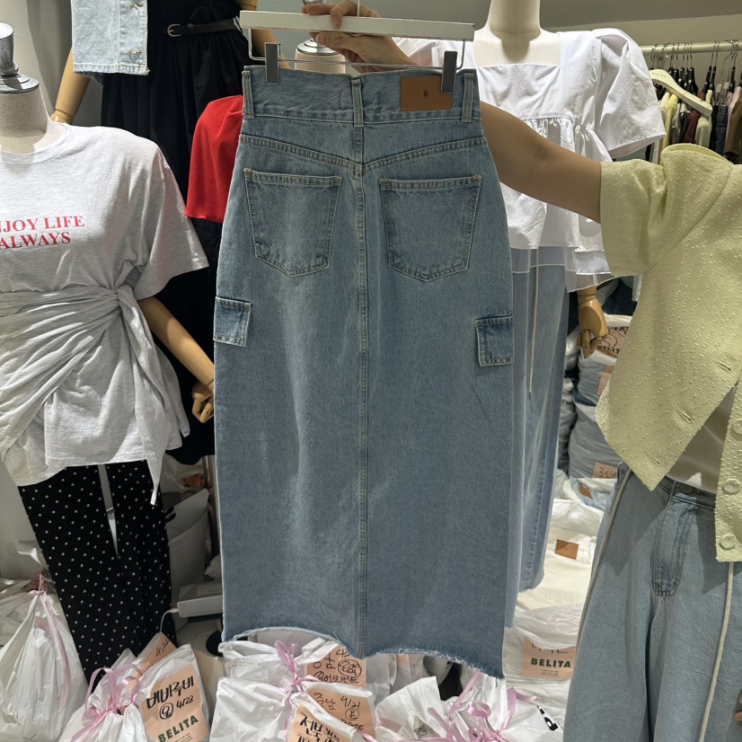 BELITA-L韓國東大門代購女裝新款時尚休閑人氣長裙工裝褲BELITA-L長裙