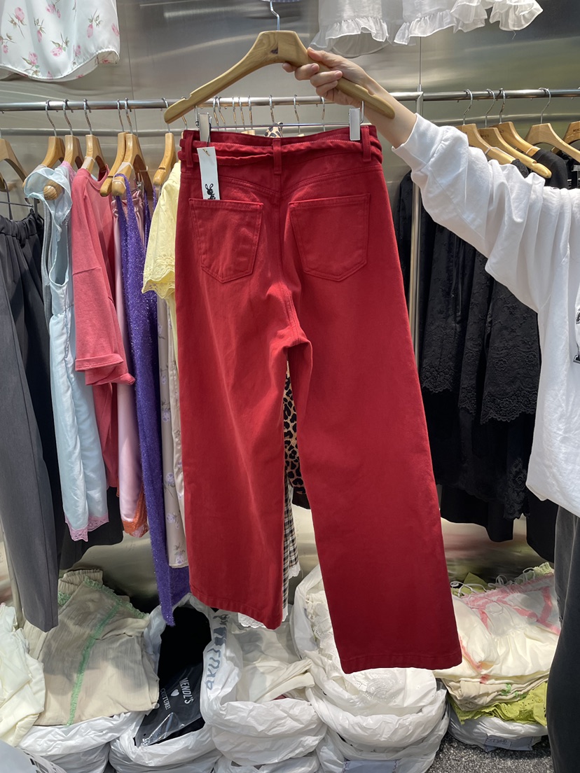 MENDL S韓國直郵實拍女裝新品職業推薦人氣休閑褲含腰帶MENDL S休閑褲