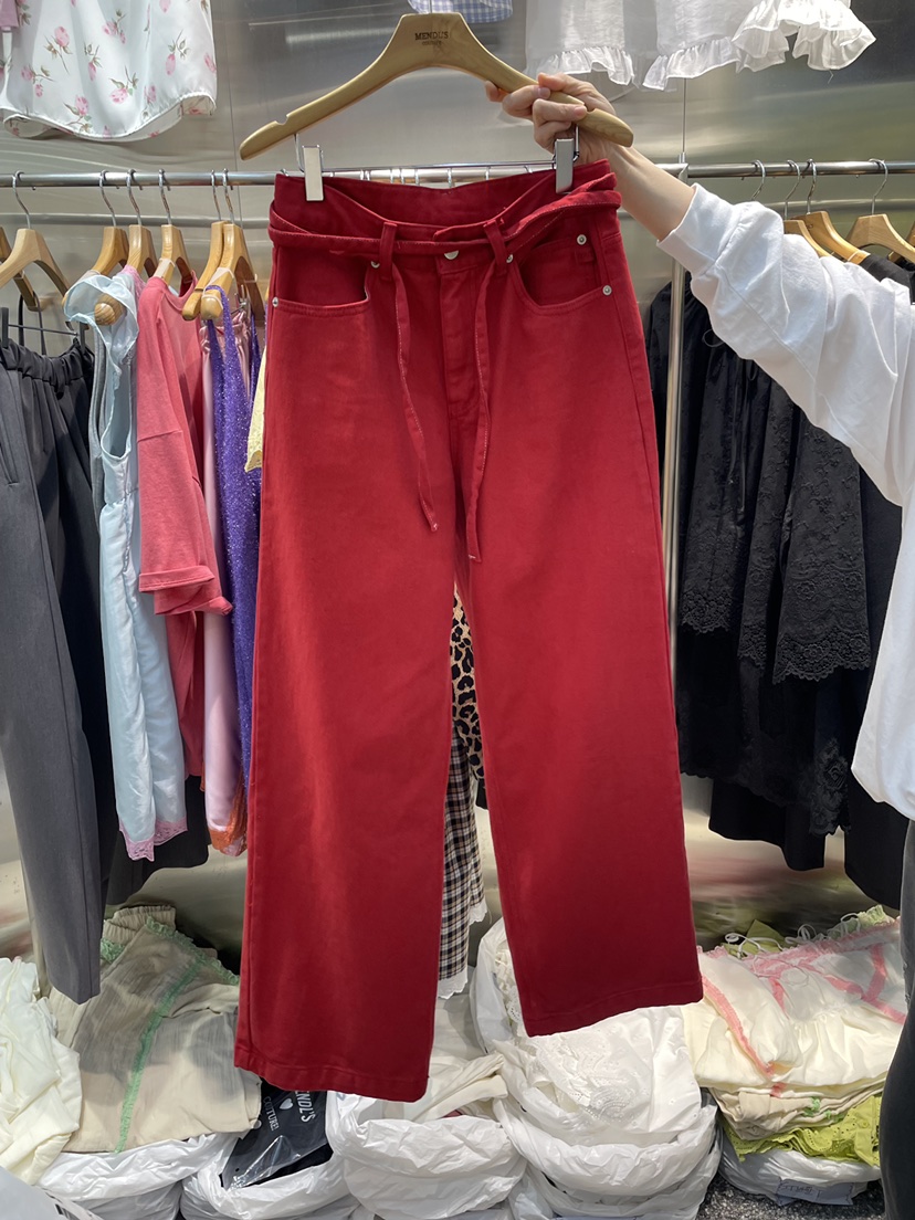 MENDL S韓國直郵實拍女裝新品職業推薦人氣休閑褲含腰帶MENDL S休閑褲圖色1