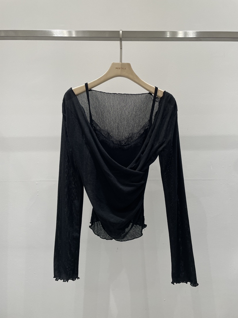 RE STYLE-Q韓國東大門直郵女裝新品熱賣休閑推薦長袖T恤RE STYLE長袖T恤圖色2