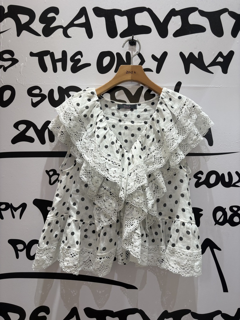 2ND K韓國東大門代購女士新品時尚26春夏，26夏季襯衫蕾絲衫披肩2ND K襯衫/蕾絲衫圖色1