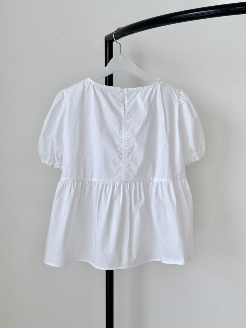 LONG PEAK韓國直郵女士新款人氣26春夏，26夏季襯衫蕾絲衫泡泡袖LONG PEAK襯衫/蕾絲衫