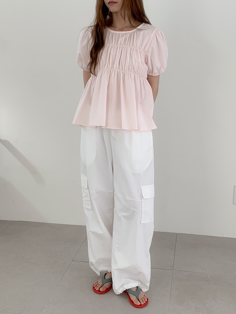 LONG PEAK韓國直郵女士新款人氣26春夏，26夏季襯衫蕾絲衫泡泡袖LONG PEAK襯衫/蕾絲衫