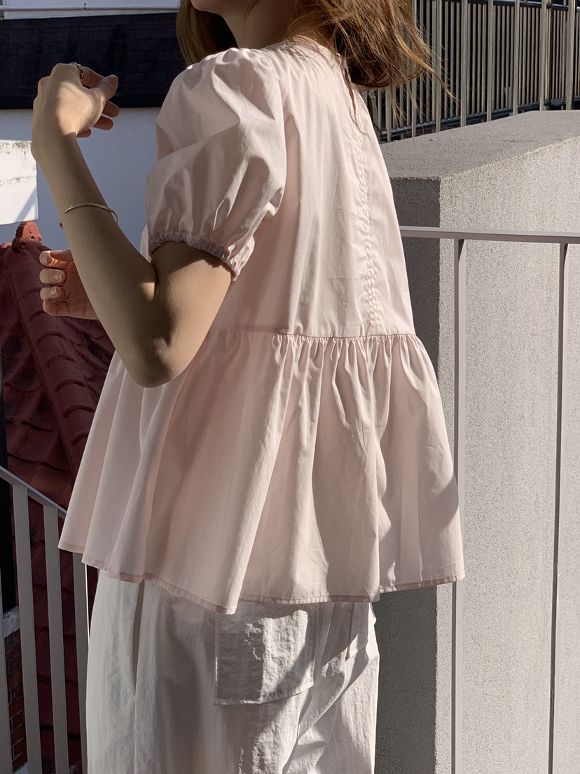 LONG PEAK韓國直郵女士新款人氣26春夏，26夏季襯衫蕾絲衫泡泡袖LONG PEAK襯衫/蕾絲衫