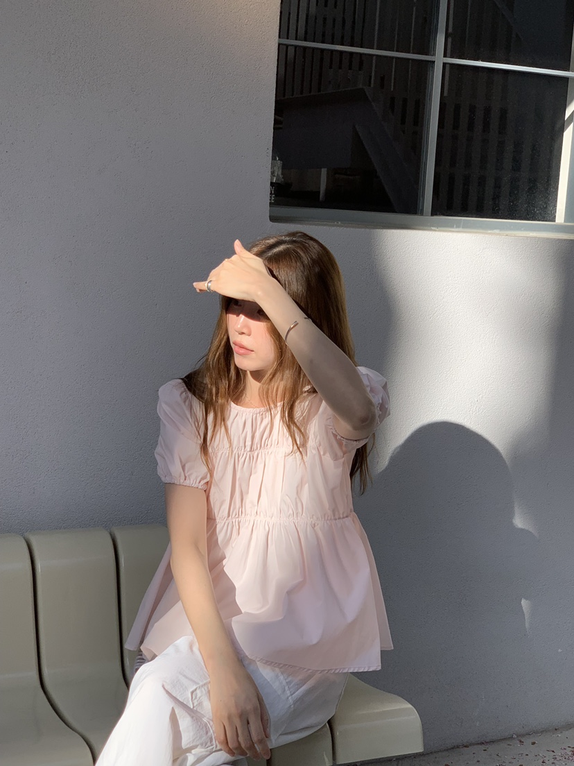 LONG PEAK韓國直郵女士新款人氣26春夏，26夏季襯衫蕾絲衫泡泡袖LONG PEAK襯衫/蕾絲衫