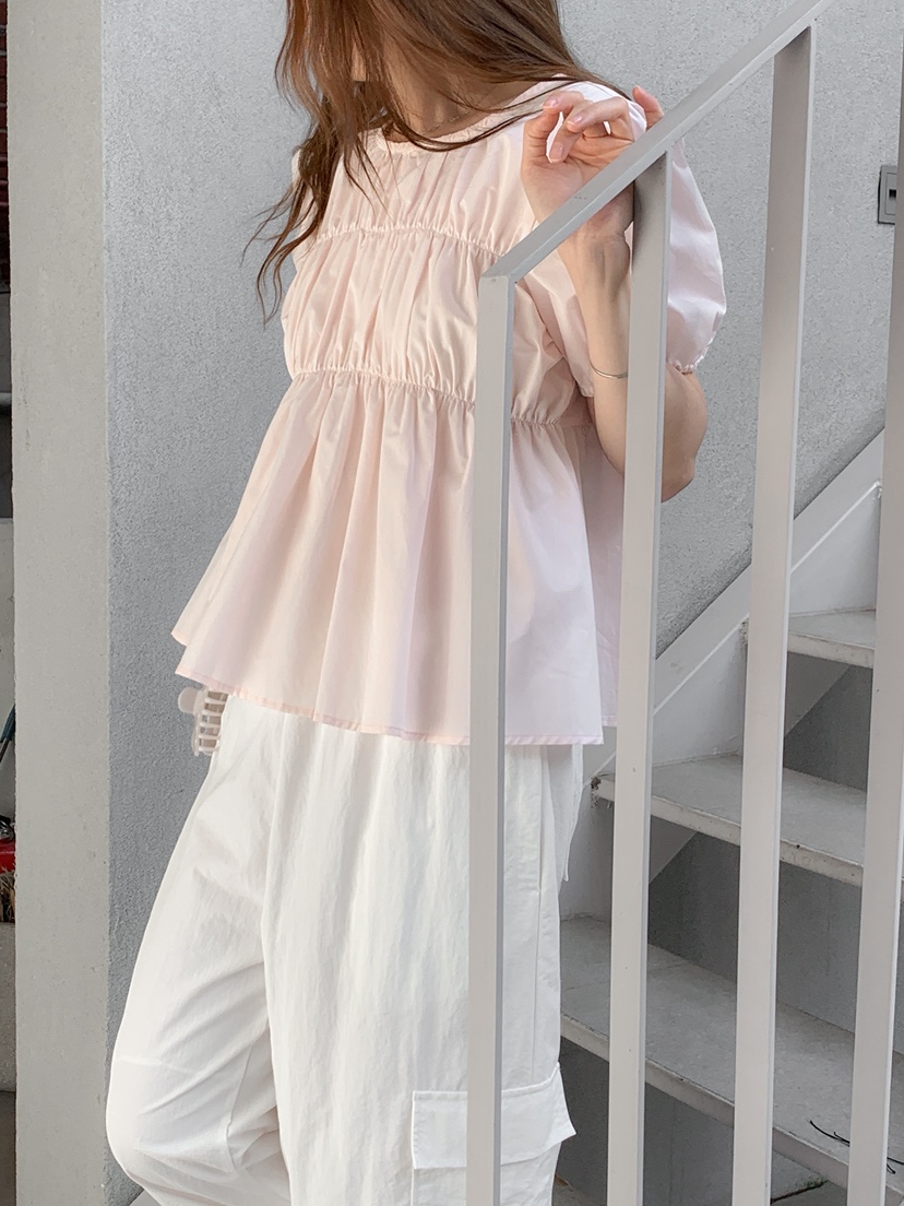 LONG PEAK韓國直郵女士新款人氣26春夏，26夏季襯衫蕾絲衫泡泡袖LONG PEAK襯衫/蕾絲衫