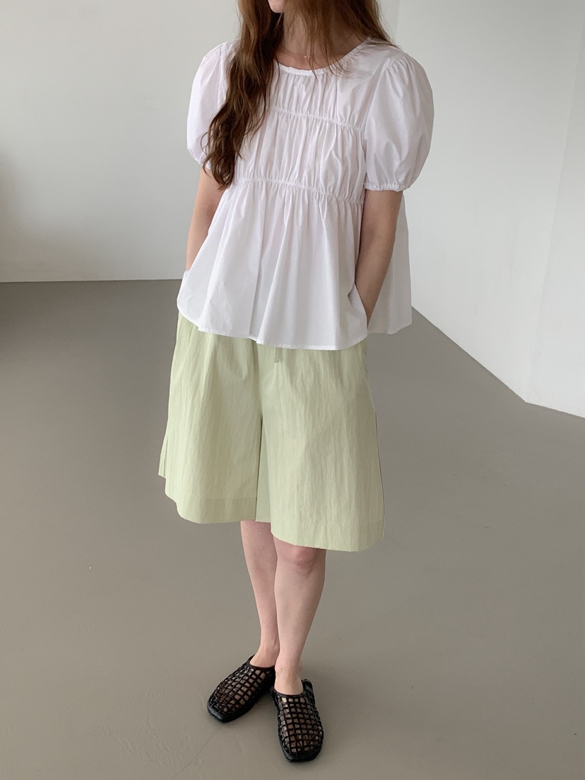 LONG PEAK韓國直郵女士新款人氣26春夏，26夏季襯衫蕾絲衫泡泡袖LONG PEAK襯衫/蕾絲衫