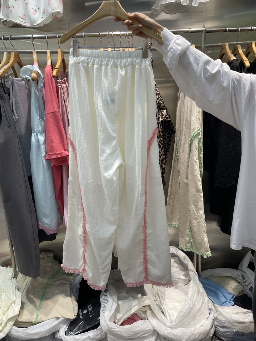 MENDL S韓國東大門代購女裝新品26春夏，26夏季休閑褲蕾絲紗布MENDL S休閑褲