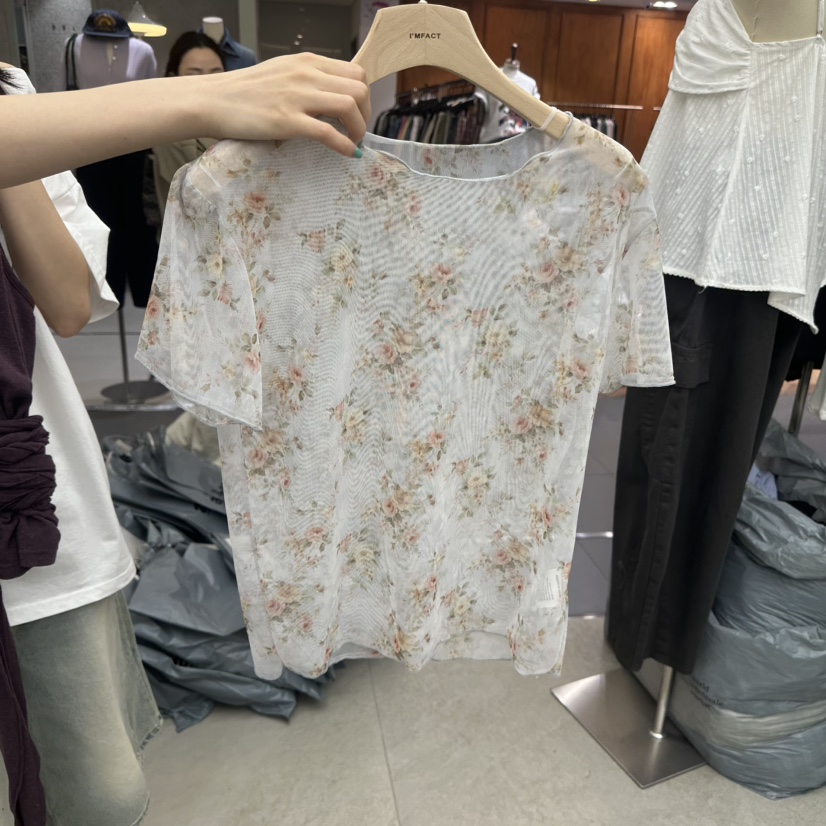 I MFACT韓國東大門代購女士新款休閑26春夏，26夏季襯衫蕾絲衫I MFACT襯衫/蕾絲衫圖色2