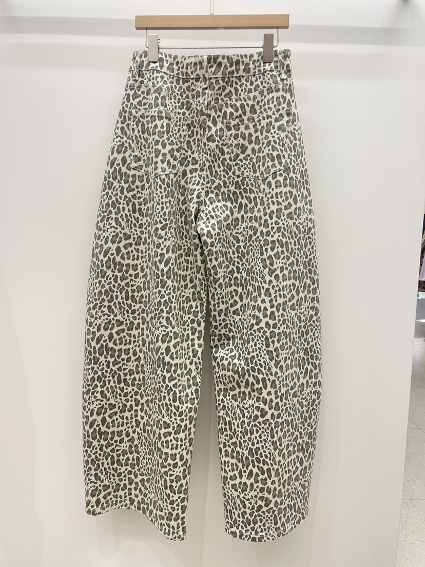 NYLON韓國東大門直郵女裝新品職業26春夏，26夏季牛仔褲豹紋NYLON牛仔褲