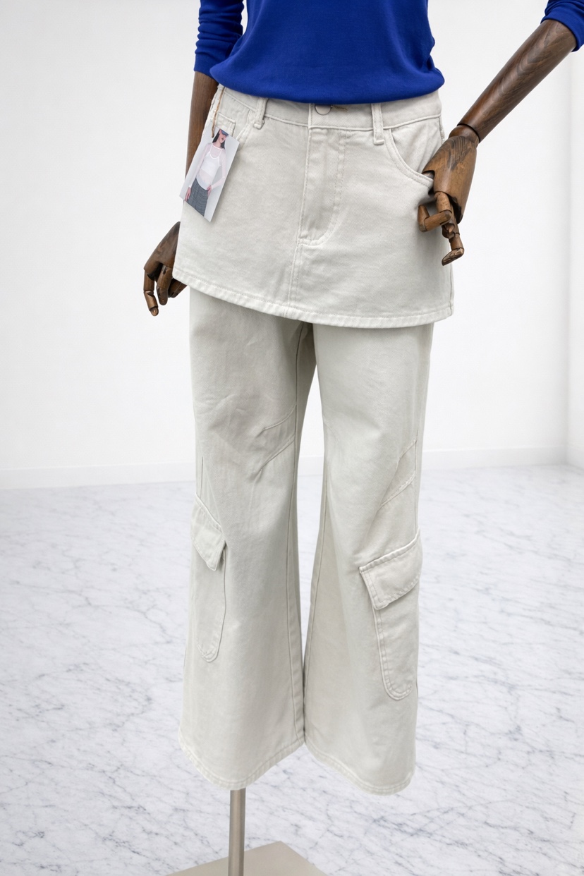 NYLON東大門實拍韓國女裝新款26春夏，26夏季休閑裙褲工裝NYLON裙褲