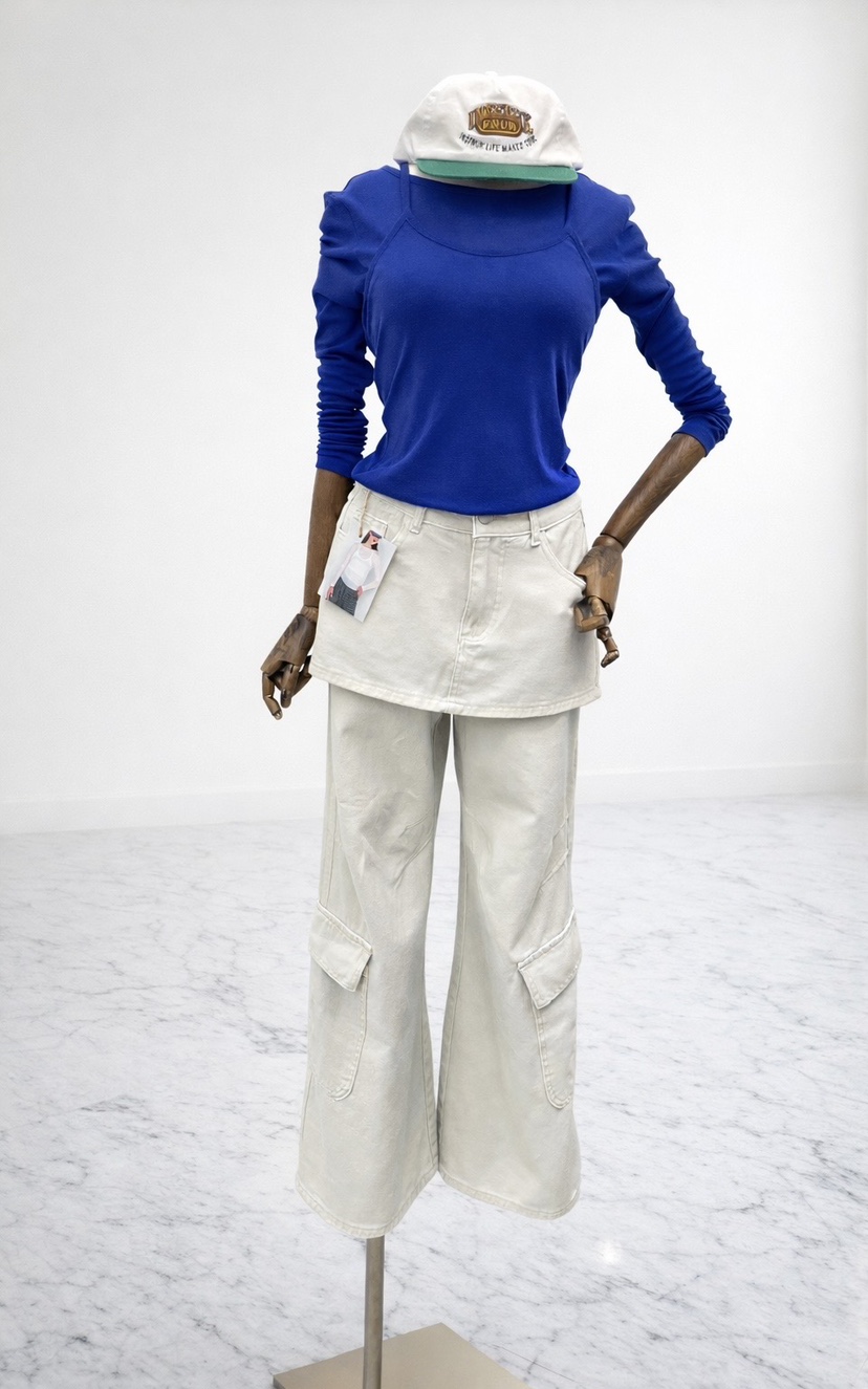 NYLON東大門實拍韓國女裝新款26春夏，26夏季休閑裙褲工裝NYLON裙褲