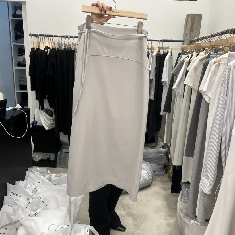 RECOVER韓國直郵女裝新款職業推薦時尚半身裙中短裙含腰繩RECOVER/MOMENT半身裙/中短裙圖色1