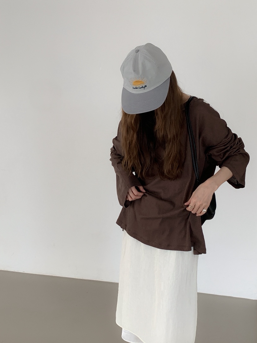 LONG PEAK東大門實拍韓國女士新品26春夏，26夏季長袖T恤LONG PEAK長袖T恤