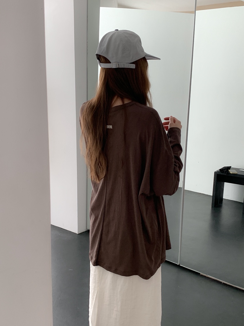 LONG PEAK東大門實拍韓國女士新品26春夏，26夏季長袖T恤LONG PEAK長袖T恤