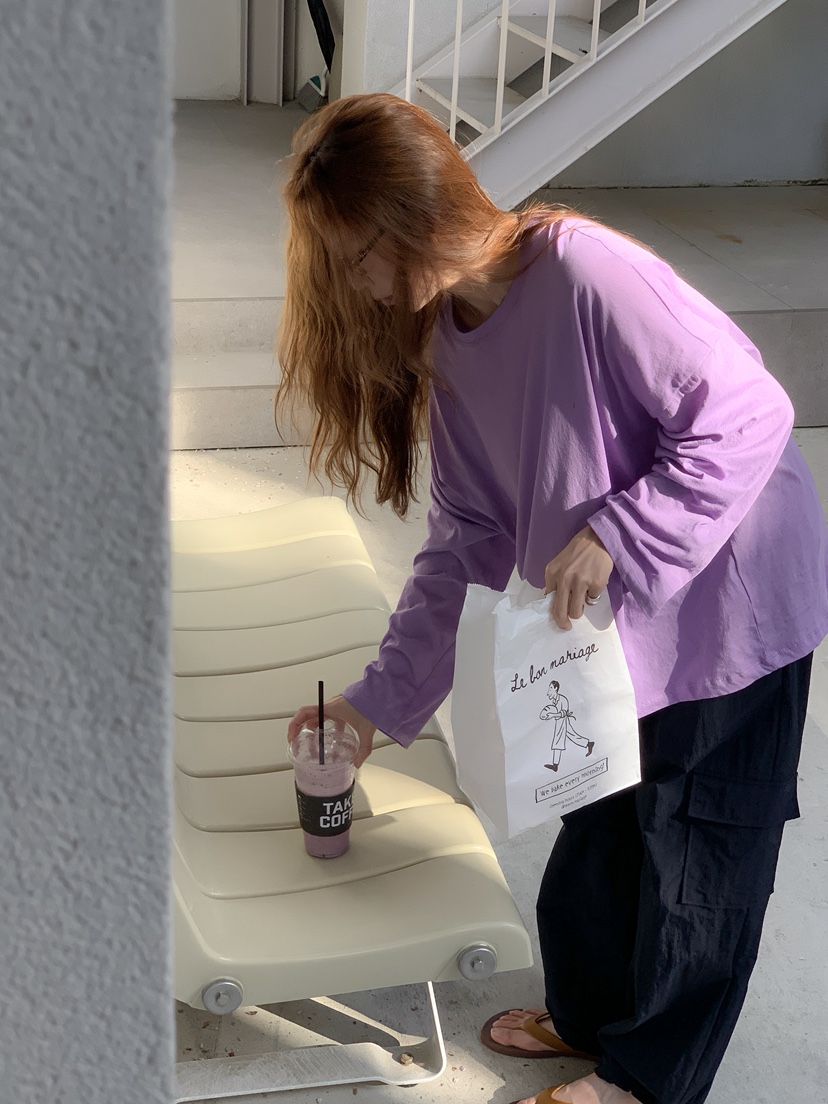 LONG PEAK東大門實拍韓國女士新品26春夏，26夏季長袖T恤LONG PEAK長袖T恤