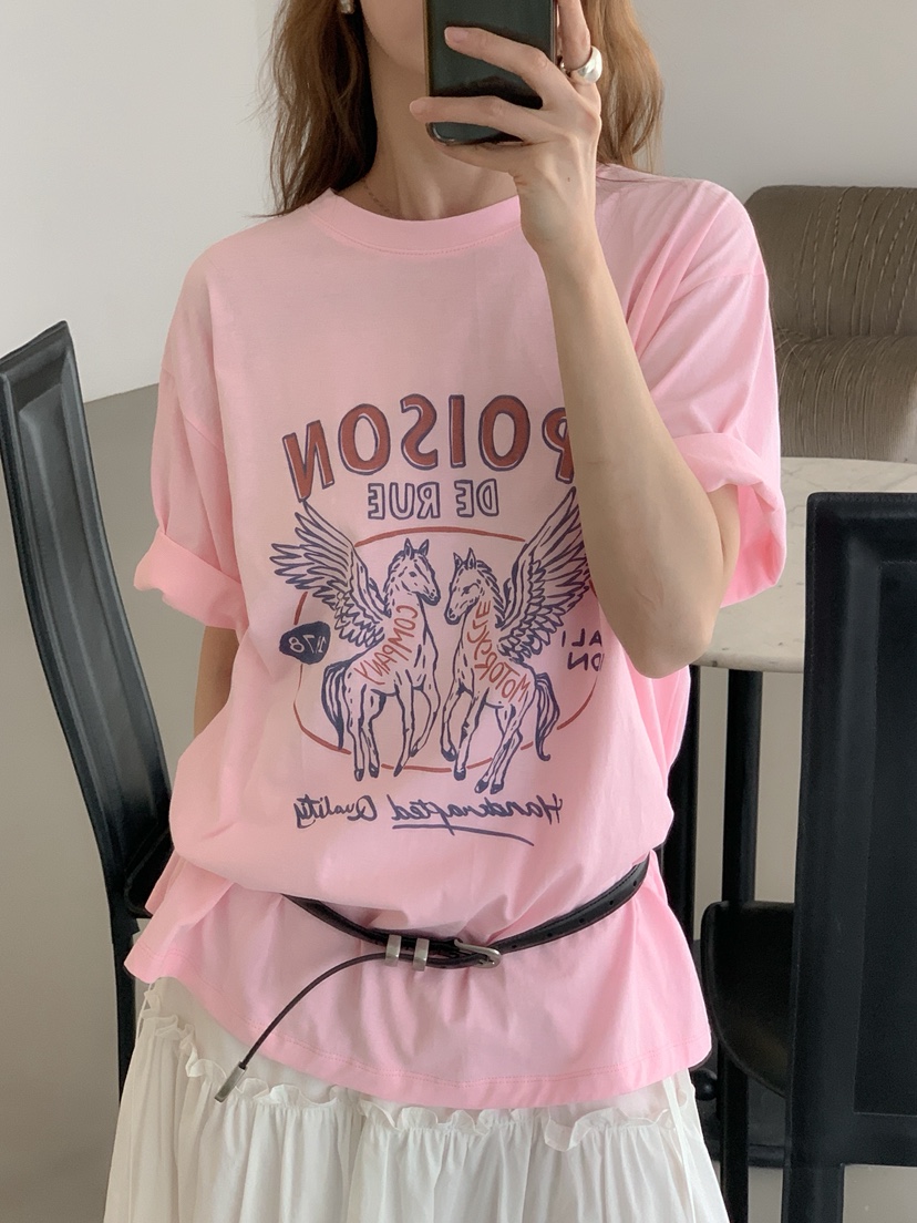 LONG PEAK韓國直郵女裝新品職業時尚26春夏，26夏季T恤寬松LONG PEAKT恤