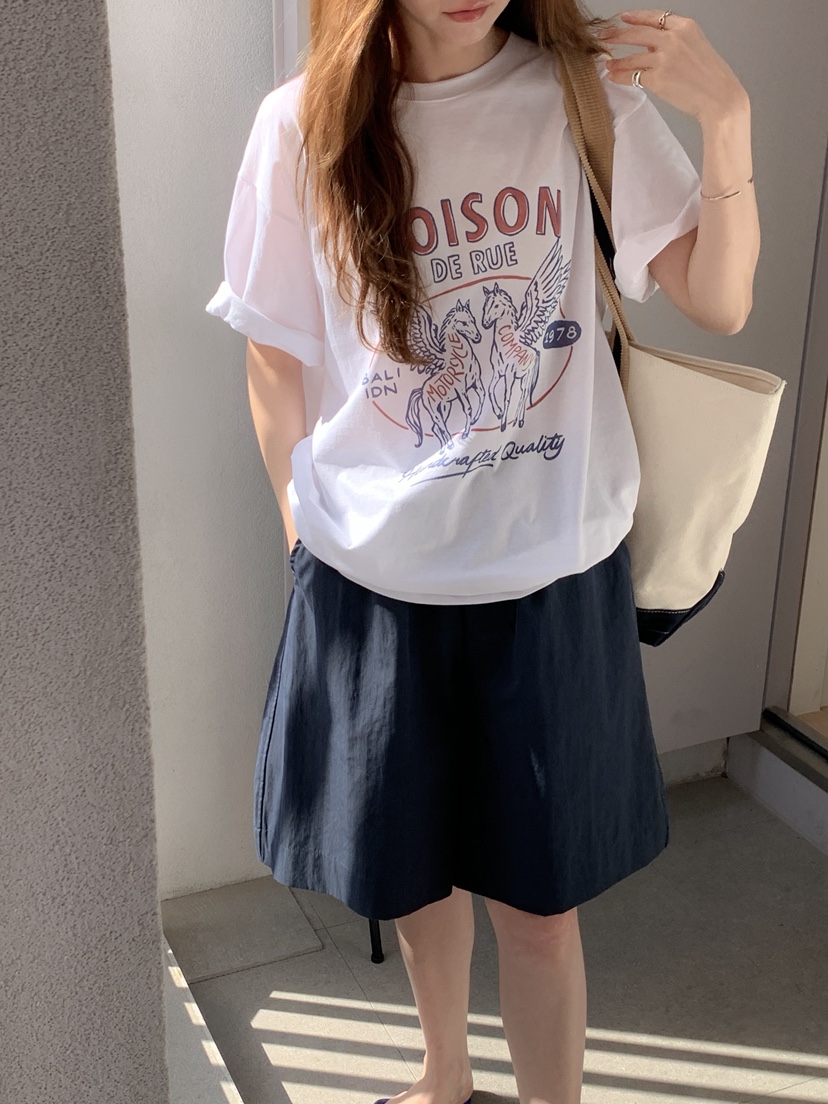 LONG PEAK韓國直郵女裝新品職業時尚26春夏，26夏季T恤寬松LONG PEAKT恤