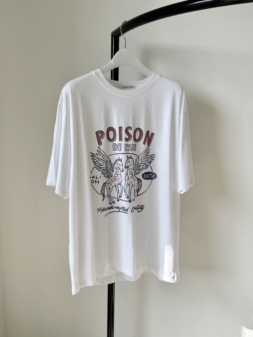 LONG PEAK韓國直郵女裝新品職業時尚26春夏，26夏季T恤寬松LONG PEAKT恤圖色1