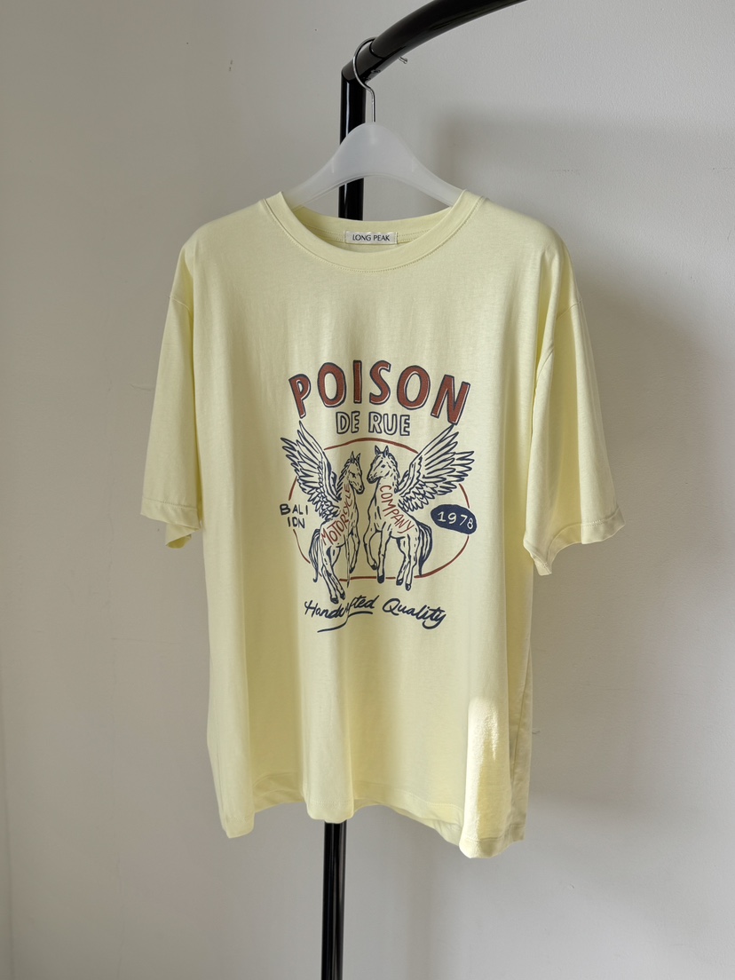 LONG PEAK韓國直郵女裝新品職業時尚26春夏，26夏季T恤寬松LONG PEAKT恤圖色2