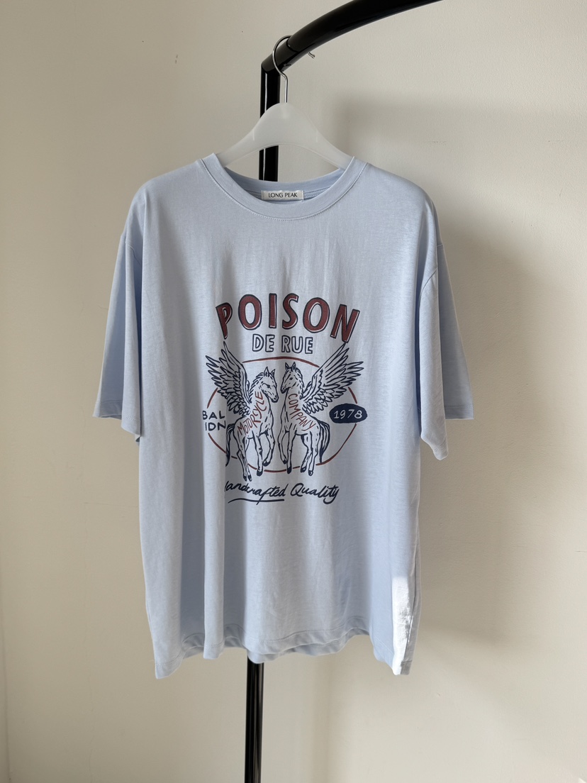 LONG PEAK韓國直郵女裝新品職業時尚26春夏，26夏季T恤寬松LONG PEAKT恤圖色4