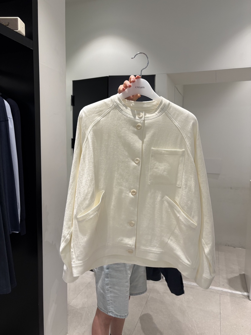 CREAM-P韓國直郵女士新品時尚26春夏，26夏季休閑夾克亞麻CREAM-P夾克圖色1