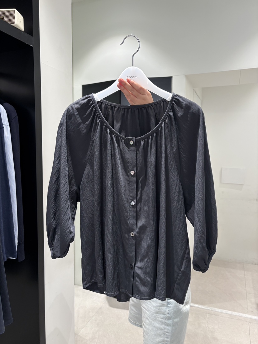 CREAM-P韓國東大門代購女裝新款休閑時尚襯衫蕾絲衫褶皺CREAM-P襯衫/蕾絲衫圖色3