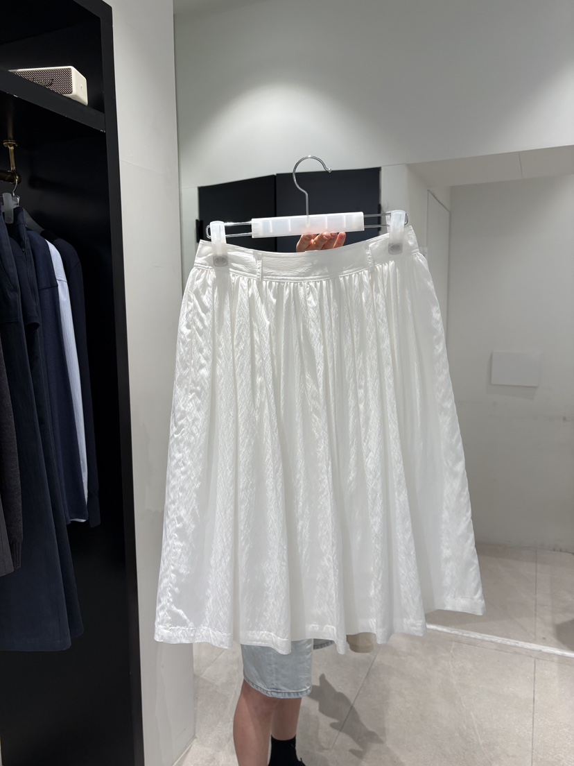 CREAM-P東大門實拍韓國女士新款休閑人氣半身裙中短裙褶皺CREAM-P半身裙/中短裙