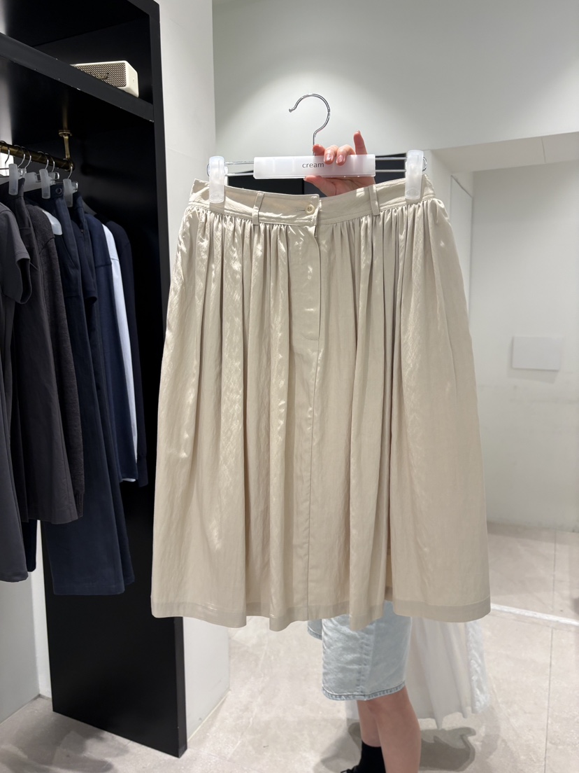 CREAM-P東大門實拍韓國女士新款休閑人氣半身裙中短裙褶皺CREAM-P半身裙/中短裙圖色2