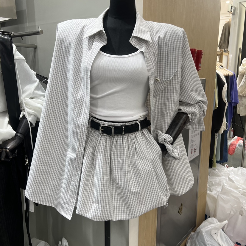 D2/A2韓國東大門直郵女裝新款推薦熱賣休閑襯衫蕾絲衫格子D2/A2襯衫/蕾絲衫圖色1白