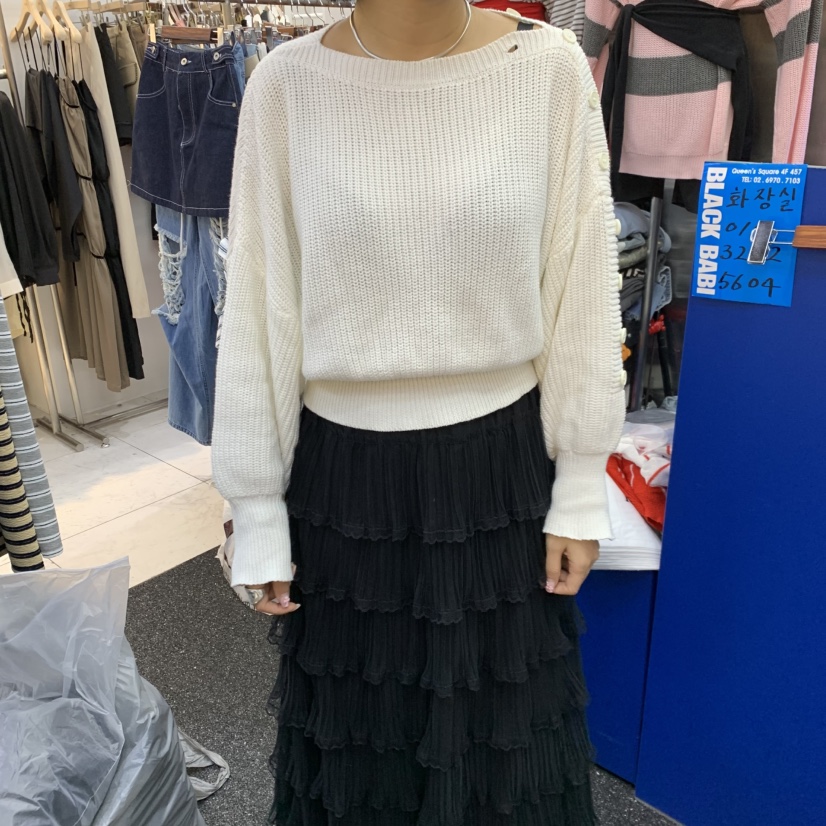 BLACK BABI韓國直郵實拍女士新款26春夏，26夏季推薦針織衫BLACK BABI針織衫圖色1