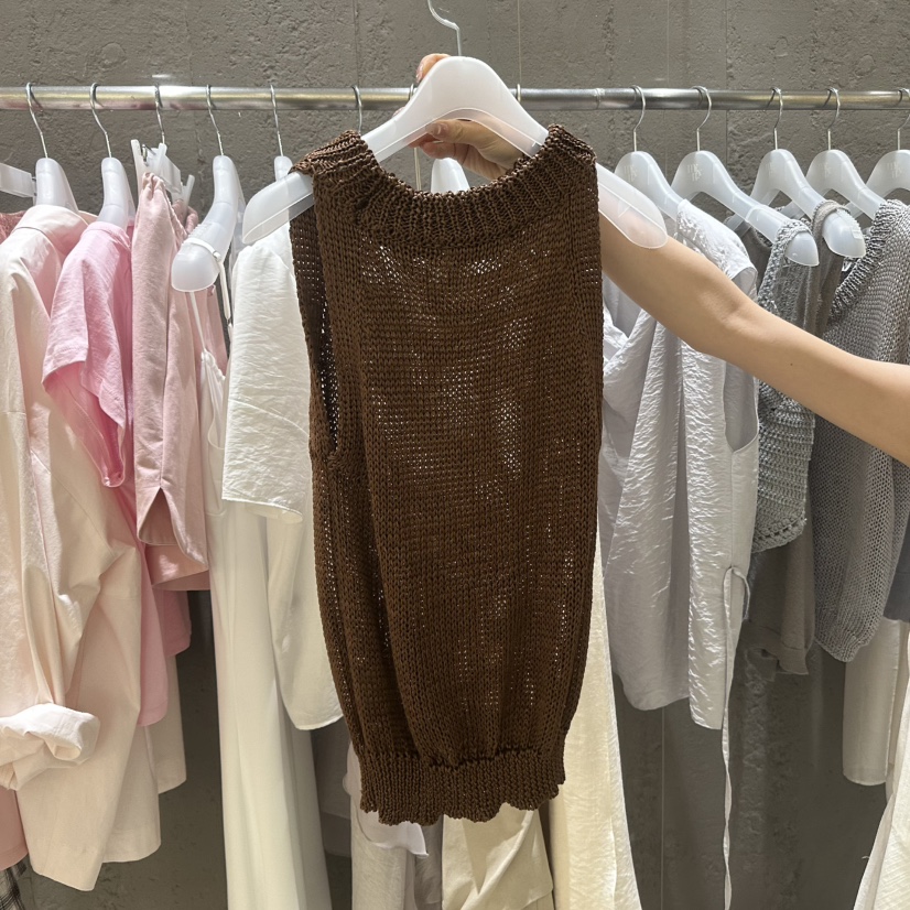 MIXXIN韓國東大門代購女士新品休閑時尚26春夏，26夏季吊帶背心亞麻MIXXIN吊帶/背心