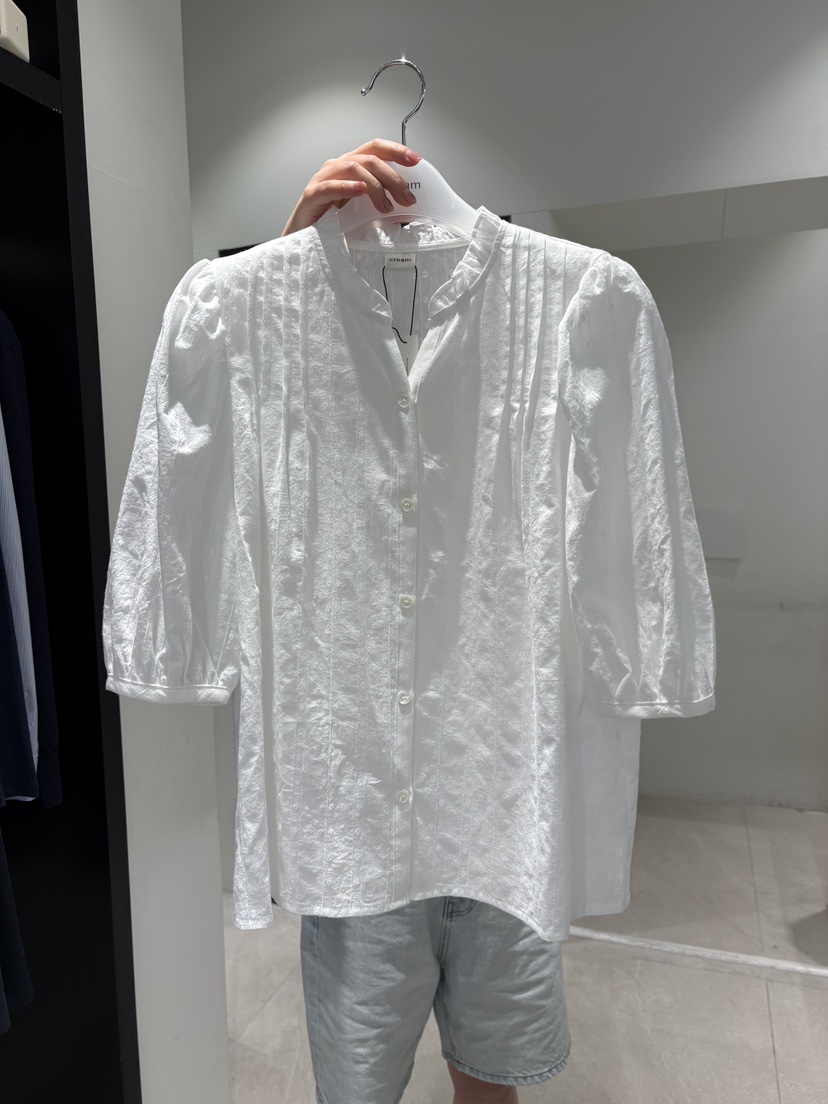 CREAM-P韓國直郵女裝新品推薦職業時尚休閑26春夏，26夏季襯衫蕾絲衫CREAM-P襯衫/蕾絲衫圖色1