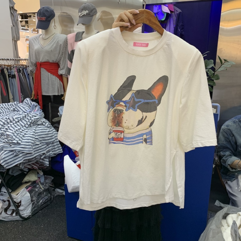 BLACK BABI東大門實拍韓國女裝新品熱賣人氣26春夏，26夏季T恤BLACK BABIT恤圖色1