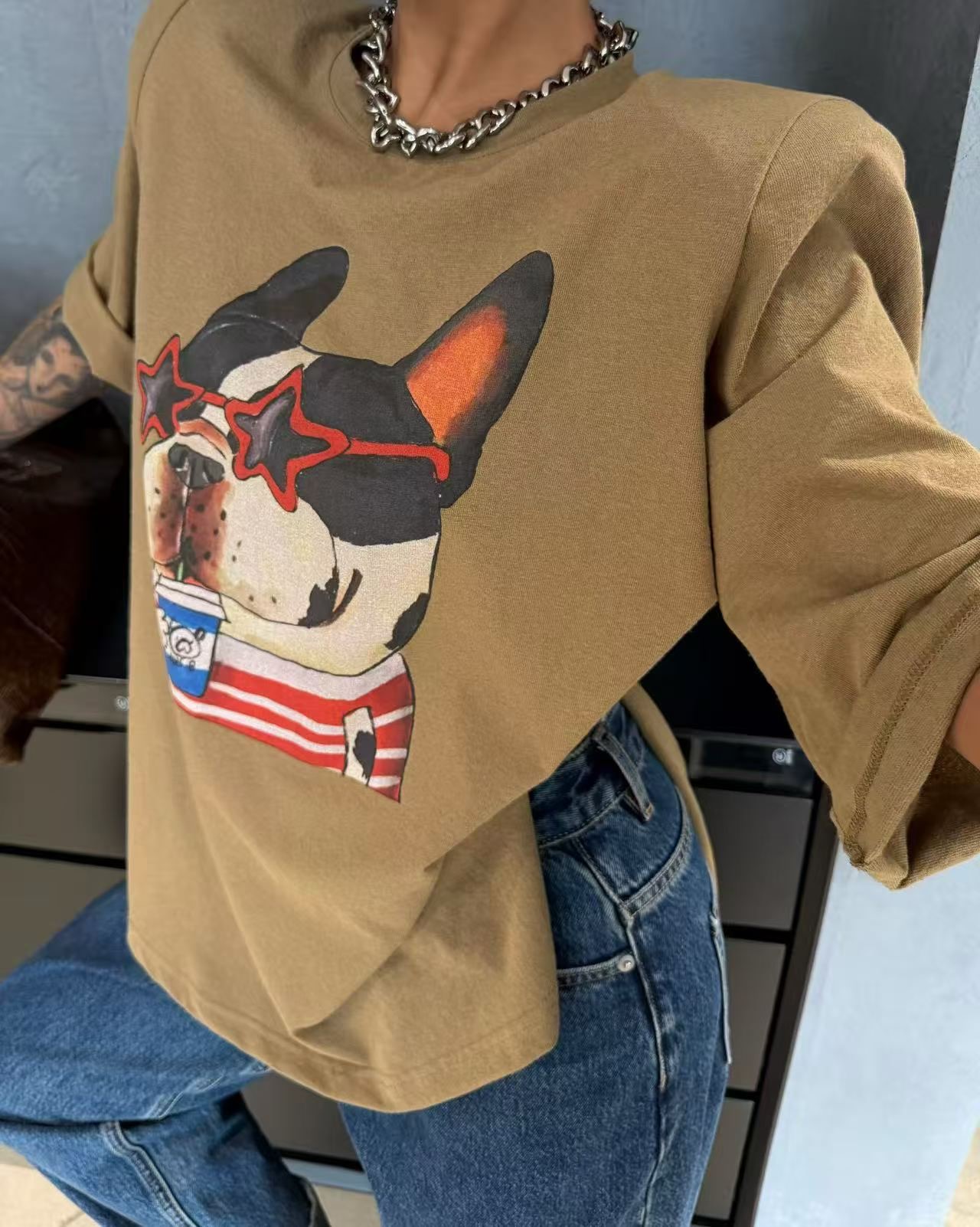 BLACK BABI東大門實拍韓國女裝新品熱賣人氣26春夏，26夏季T恤BLACK BABIT恤圖色3