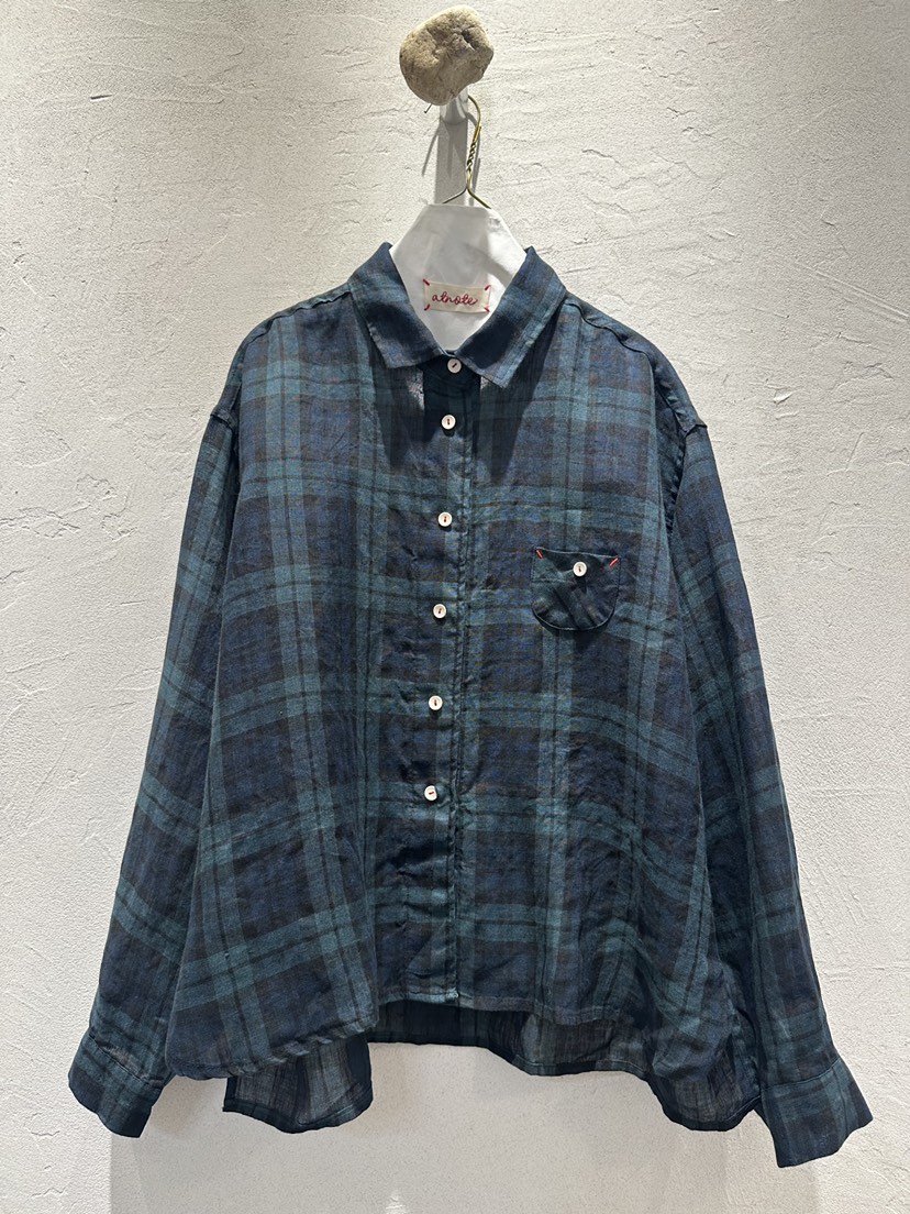 AT NOTE韓國代購女士新款熱賣職業26春夏，26夏季襯衫蕾絲衫格子亞麻AT NOTE襯衫/蕾絲衫圖色1