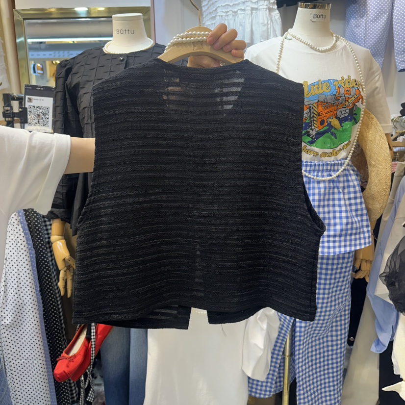 BUTTU/10 OCLOCK韓國直郵實拍女裝新品休閑時尚馬甲歐根紗BUTTU/10 OCLOCK馬甲