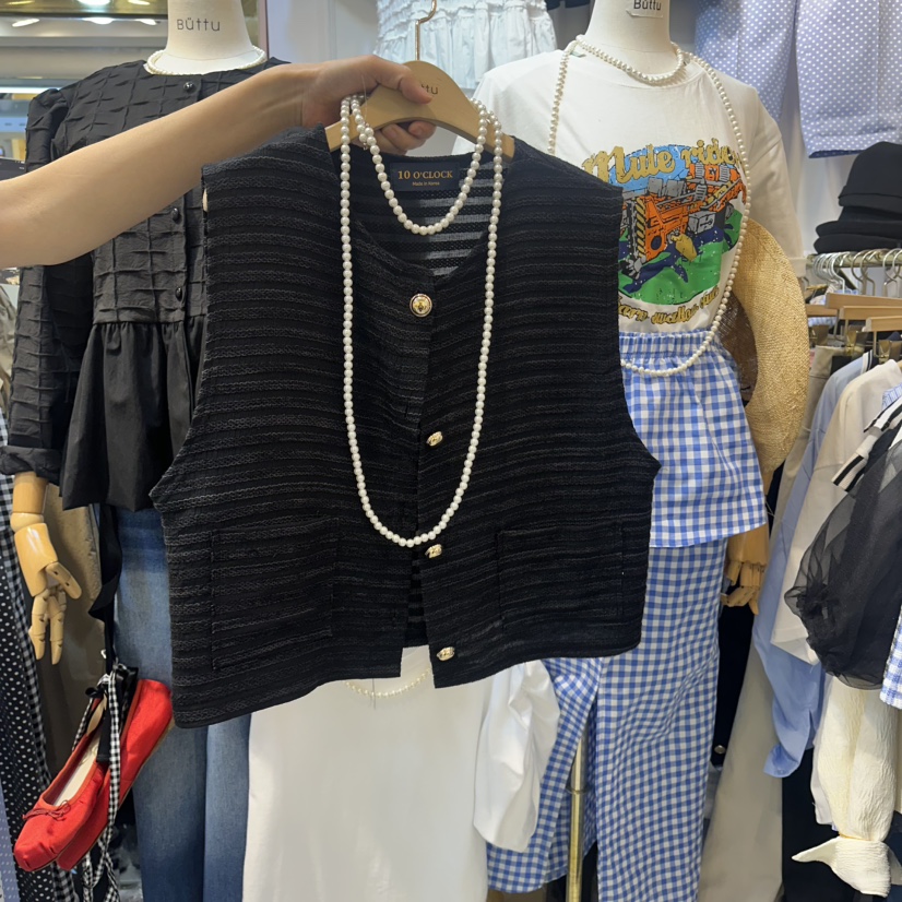 BUTTU/10 OCLOCK韓國直郵實拍女裝新品休閑時尚馬甲歐根紗BUTTU/10 OCLOCK馬甲圖色2